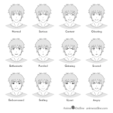 After you finish this step you should have a clean line drawing of the face. Anime Male Facial Expressions Chart Anime Faces Expressions Facial Expressions Drawing Anime Male Face