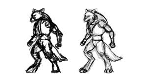 Projetando E Desenhando Uma Folha Modelo De Um Lobisomem Guerreiro