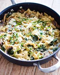 Mushroom And Spinach Pappardelle Pasta Recipe Pasta Recipes Pappardelle Pasta Pasta Dishes