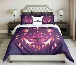 Franco lion king deep jungle full reversible comforter and 4 piece full sheet set. Colourful Lion On Purple Background Bedding Set