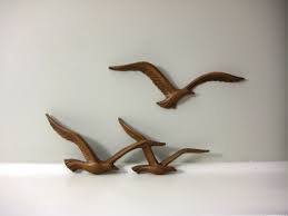 Vintage Seagull Wall Decor Mid Century Modern Style Birds Etsy Bird Wall Decor Wooden Bird Decor Collection