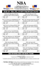 Every sportsbook comes out with a long list of props for. 2019 10 Nba Playoff Propositions September 17 2018 Wagertalk News