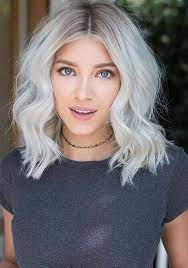 39 Pretty Medium Length Blonde Bob Haircuts For 2019 Fashionsfield Silver Blonde Hair Medium Hair Styles White Blonde Hair