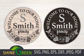 Download Floral Family Monogram Home Round Sign Graphic By Shinegreenart Creative Fabrica SVG Cut Files