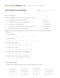 Monohybrid cross worksheet answers key. Monohybrid Crosses Practice Worksheet Answer Key Nidecmege