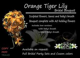 We did not find results for: Second Life Marketplace Zk Orange Tiger Lily Bridal Bouquet