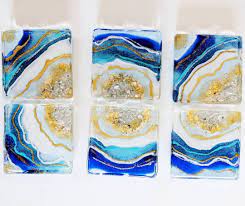 Coasters Made Out Of Epoxy Resin Steps Materials Used And More Information On My Previous Posts Artbyloyal How To Make Coasters Geode Art Resin Painting