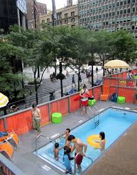 This Was Right Outside My Office In Manhattan Shipping Container Public Pools Container Pool Pool Shipping Container Architecture
