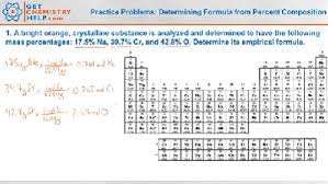 A compound's empirical formula is the simplest written expression of its elemental composition. Chemistry Practice Problems Determining Formula From Percent Composition Get Chemistry Help