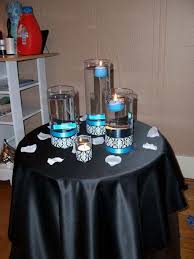 Black And Blue Wedding Wedding Black Blue Diy Reception White White Wedding Centerpieces Baby Blue Weddings Blue Wedding Centerpieces