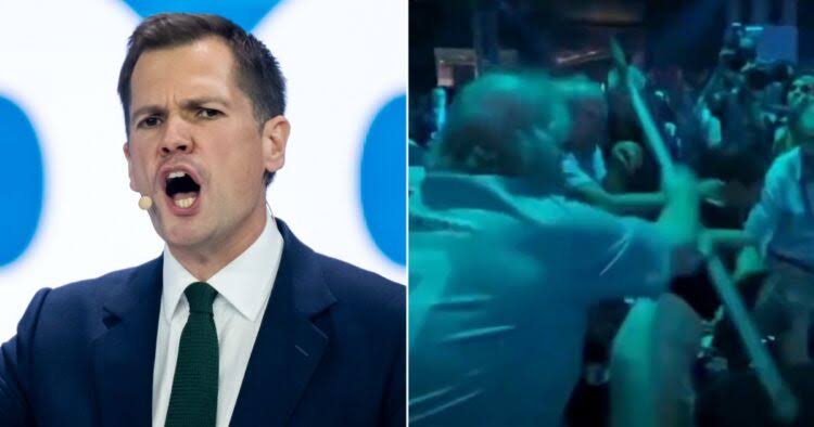 Jenrick says pensioner who hit woman with crutch at Reform conference should  get a medal