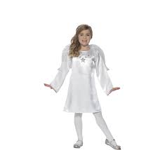 Bambina angelo angoli maniche lunghe natale costume vestito. Costume Angelo Bianco Per Bambine