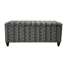 Black And White Storage Ottoman Noble House Fresno Black And White Aztec Patterned Fabric Storage Ottoman 53223 Fabric Storage Ottoman Fabric Storage Dark Brown Furniture