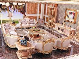 Luxury French Baroque Style Living Room Furniture Sofa Set European Royal Palace Hand Carved Beige Living Room Furniture Sofas Furniture Sofa Set Classic Sofa