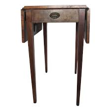 Vintage Heirloom Weiman Drop Leaf Side Table With Leather Top Leather Top Vintage Side Table