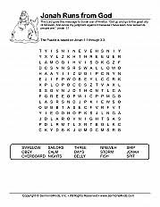Jonah runs from god word search. Jonah And The Great Fish Coloring Page Sermons4kids
