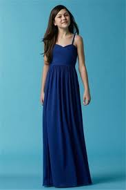 A Line Sweetheart Long Royal Blue Chiffon Junior Bridesmaid Dress With Straps Junior Bridesmaid Dresses Girls Bridesmaid Dresses Kids Bridesmaid Dress