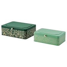 Stationerys Hs 26643 In 2020 Decorative Boxes Storage Boxes With Lids Green And Gold