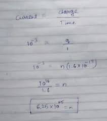 We assume you are converting between megaampere and ampere. A Current Of 1 Milli Ampere Is Flowing Through A Copper Wire How Many Electrons Will Pass A Given Brainly In
