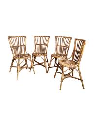 Chaises 46x42x86 cm de style thonet en frêne massif avec dossier croisé et assise en fibre de rotin tissée. Serie De 4 Chaises En Rotin Annees 60 Unikvintage64 Pays Basque