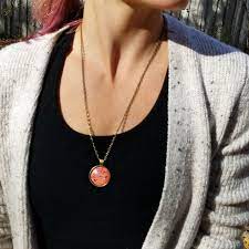 Hand Painted Pendant Necklace Circle 25 Mm 1 Inch 24 Etsy Pendant Pendant Necklace Hand Painted Jewelry