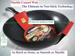 Ceramic Marble Coated Cast Aluminium Non Stick Wok 30 Cm 12 Inches You Can Get Additional Details At The Image Link Wok Cookware Set Ceramic Cookware