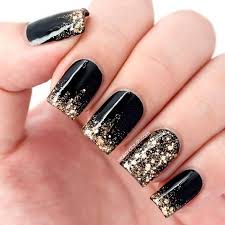 Try adding up different glitters of lighter shades pointed nails also offer an impression of longer fingers similar to the oval nails. Gold And Black Nails