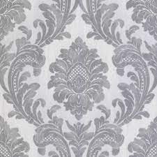 Fine Decor Verona Grey Damask Glitter Effect Textured Wallpaper Damask Wallpaper Blue And White Wallpaper Grey Wallpaper