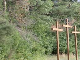 There Are Three Wooden Crosses On The Right Side Of The Highway Why Theres Not Four Of Them Heaven Only Knows Ran Wooden Crosses Landscape Randy Travis
