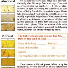 English Version Of The Infant Stool Color Card First
