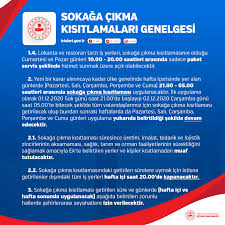 Genelgeye göre, 6 haziran 2021 pazar günü; Tc Icisleri Bakanligi Maske Mesafe Temizlik On Twitter Koronavirus Ile Mucadele Kapsaminda Sokaga Cikma Kisitlamalari Genelgesi Yeni Kisitlama Ve Tedbirler Genelgesi Https T Co Yqm8dbsxvu Twitter