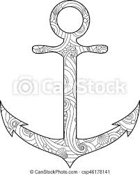 Get free printable anchor coloring page pictures for your kid. Coloring Page With Anchor Isolated On White Background In Zentangle Inspired Doodle Style Coloring Book For Adult And Older Canstock