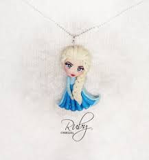Frozen Elsa polymer clay necklace by Ruby-creations