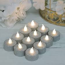 12 Pack Silver Glitter Flameless Led Candles Battery Operated Tea Light Candles Battery Operated Tea Light Candles Led Tea Light Candles Tea Lights