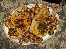 It's so easy just to go to your grocery store and pick up a rotisserie chicken that's cooked and hot and ready for you. Roast Chicken Wikipedia