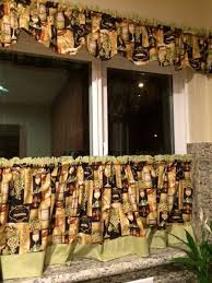 kitchen cafe curtains wine theme
