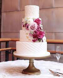 Congratulations To Carolyn Brett Their Beautiful 4 Tier Buttercream Cake Featured A Combinat Romantic Wedding Cake Pretty Wedding Cakes Simple Wedding Cake