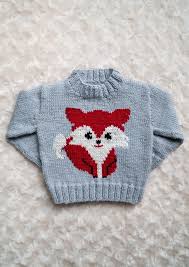 Intarsia Red Fox Chart Childrens Sweater Knitting