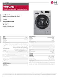 Washer and dryer brand names. Lg Wm3488hs Wm3488hw Specification Manualzz