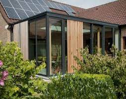 moderne tuinkamer in staal tuinkamer veranda open haard deur en kozijn