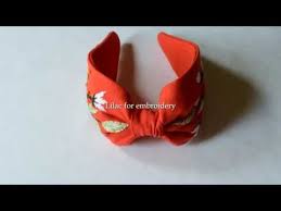 طريقة صنع طوق الشعر المطرز الجزء الثالث How To Make Embroidered Headband Part 3 Youtube Headband Tutorial Hand Embroidery Designs Bow Tutorial