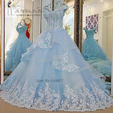 Inspiration für eine hochzeit in hellblau. Vestido De Noiva Princesa Luxo Vintage Hellblau Brautkleider 2017 Spitze Brautkleider Ballkleid Blume Plus Grosse Braut Kleid Wedding Gowns Ball Gowns Lace Wedding Gownwedding Gowns Aliexpress