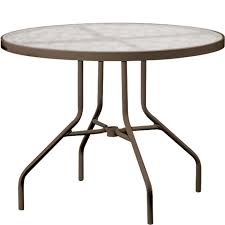 With its sleek, modern look, american tables and seating's 36 round outdoor table with umbrella hole is the perfect addition to your trendy outdoor cafe, patio, pool or bistro! Tropitone 670 Acrylic And Glass Tables 36 Inch Round Dining Table Discount Furniture At Hickory Park Furniture Galleries