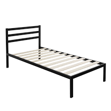 Today i am building a twin size bed frame out of wood. Twin Modern Metal Platform Bed Frame With Headboard And Wood Slats Fastfurnishings Com