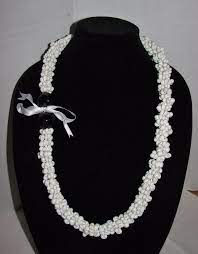 Hawaiian Kukui Nut Shell Necklace Wedding Lei Ceremony White Shells Shell Necklaces Necklace Wedding Lei