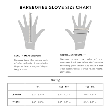 Again, record the length of your hand at this point in inches. Glove Size Chart Barebones Living