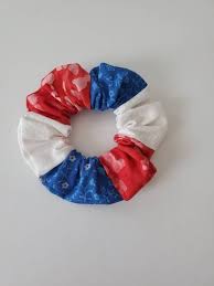 Red White And Blue Scrunchie 4th Of July Bunch Bangle Etsy In 2020 Blue Scrunchie Scrunchies Red