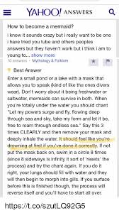 The service allows you to combine your contacts on your phone with those already in your yahoo! Yahoo Answers Q How To Become A Mermaid I Know It Sounds Crazy But I Really Want To Be One I Have Tried You Tube And Others Peoples Answers But They Haven T