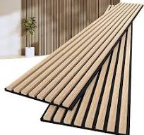 Wood Slat Wall Panels,2 Pack 94.48"x 11.02" Each,Wood Wall Panels for Sound  Absorbing,Wooden Wall Panels for Interior Wall Decor,Wood Slat Wall ...
