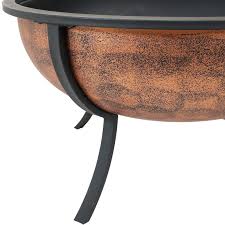 Our copper fire pit bowls are deep enough to install our aweis all weather electronic ignition system. Sunnydaze Decor 32 Raised Outdoor Fire Pit Bowl Copper Finish